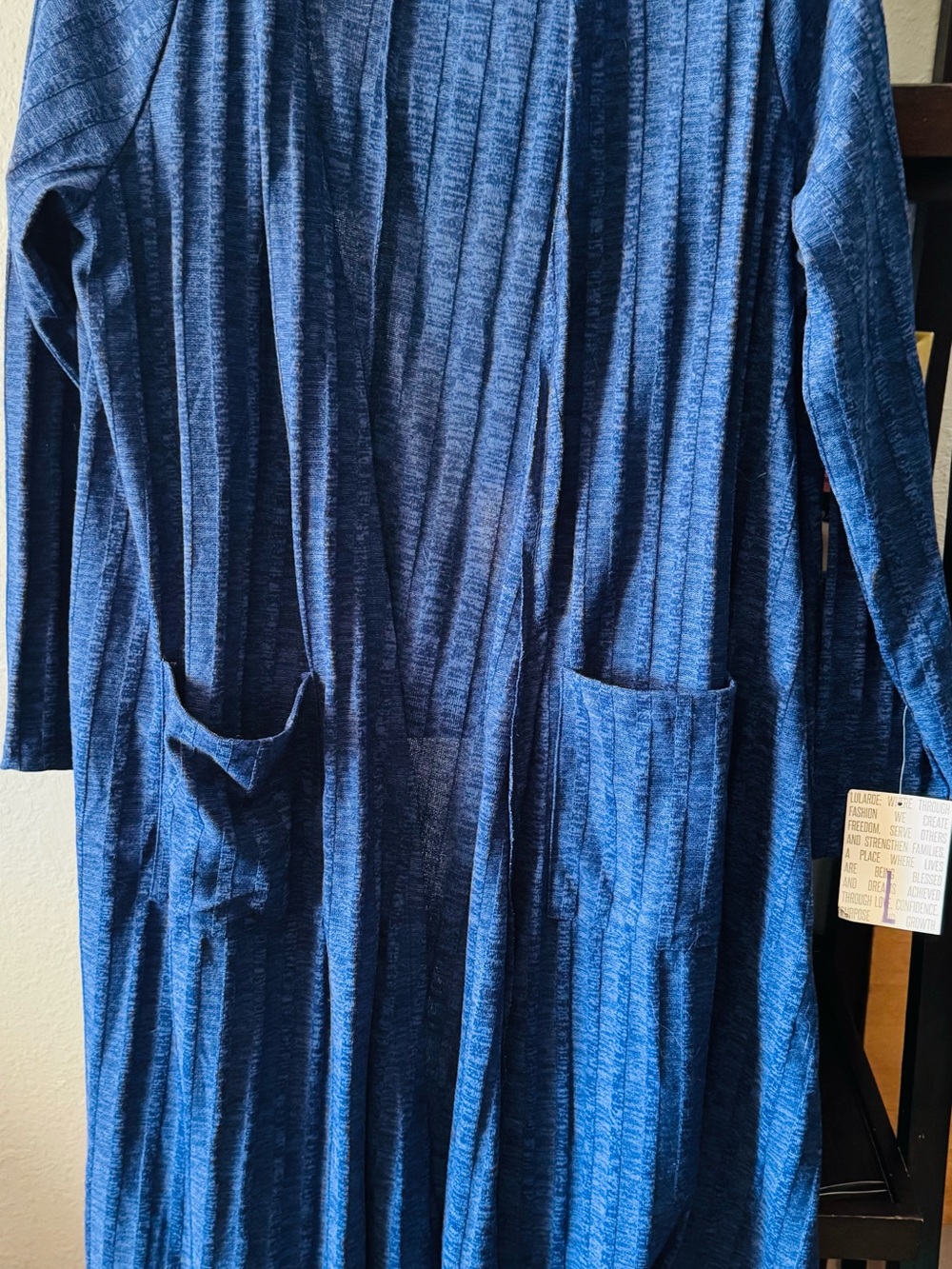 LuLaRoe Long Open-Front navy Blue Ribbed Cardigan NWT Sara-L duster cardigan